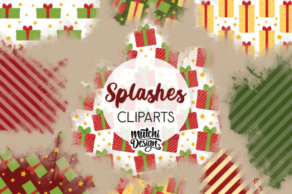 Christmas Presents Splashes Cliparts: A Versatile Asset for Creative Workflows