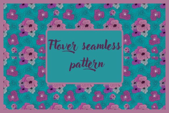 Flowers on Turquoise Background