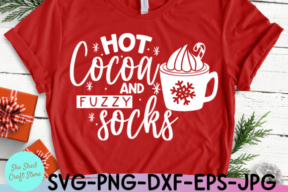 Hot Cocoa and Fuzzy Socks Christmas SVG