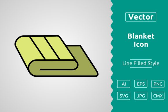Vector Blanket Filled Outline Icon