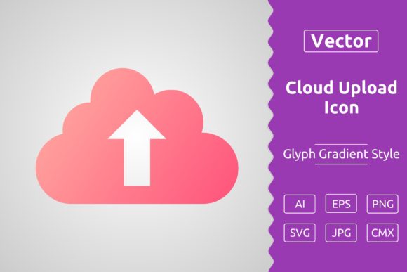 Vector Cloud Upload Gradient Icon