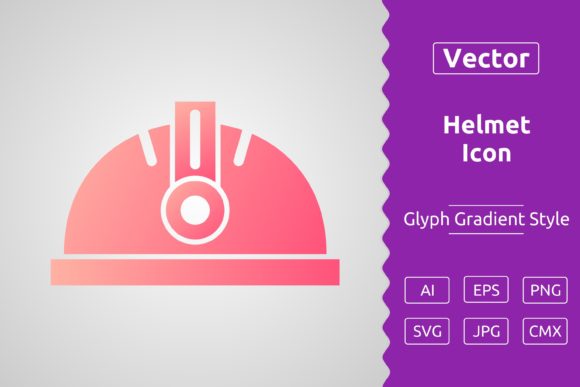 Vector Construction Helmet Gradient Icon: A Versatile Asset for Design and Creativity