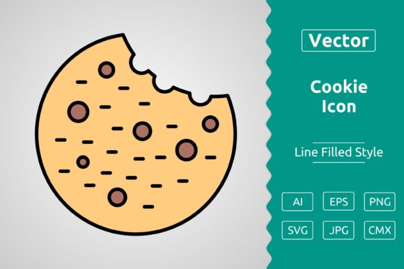 Vector Cookie Filled Outline Icon: A Versatile Design Asset for Modern Creators