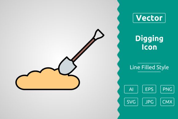 Vector Digging Filled Outline Icon