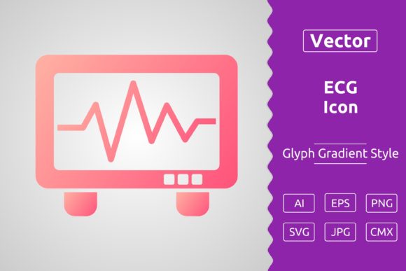 Vector ECG Gradient Icon