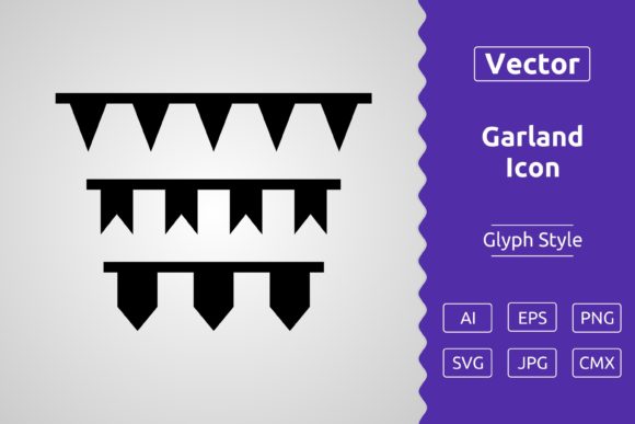 Vector Garland Glyph Icon: A Versatile Design Resource for Creative Projects