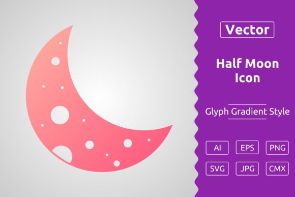 Vector Half Moon Gradient Icon
