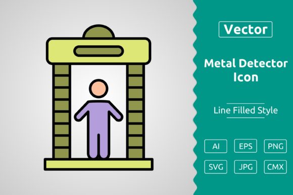 Vector Metal Detector Filled Outline Icon: A Versatile Design Resource for Creative Projects