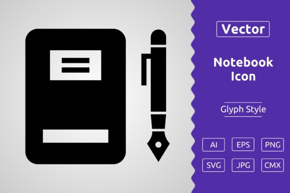 Vector Notebook Glyph Icon: A Versatile Tool for Creative and Professional Workflows