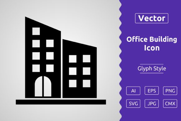 Vector Office Building Glyph Icon: A Versatile Tool for Modern Design Projects