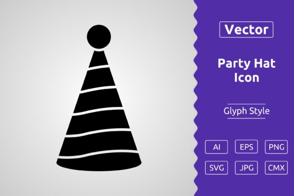 Vector Party Hat Glyph Icon: A Versatile Tool for Designers and Creators