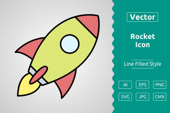 Vector Rocket Filled Outline Icon: A Versatile Tool for Designers and Creators