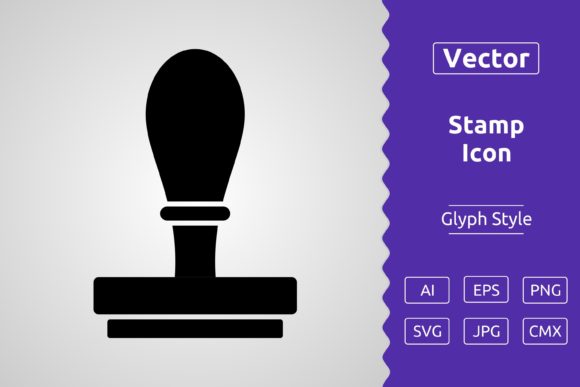 Vector Stamp Glyph Icon – Download File Detail Zip Included