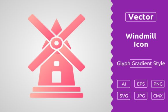 Vector Windmill Gradient Icon – A Versatile Design Asset for Modern Projects