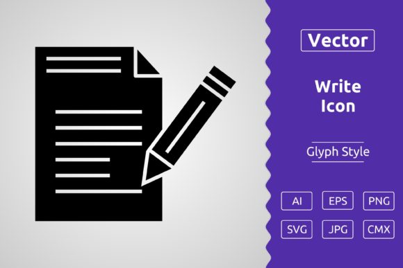 Vector Write Glyph Icon: A Versatile Tool for Creative and Professional Use